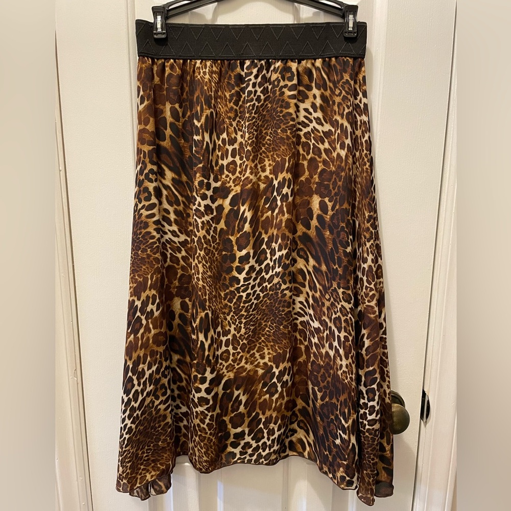 LuLaRoe Brown Leopard Aline Skirt